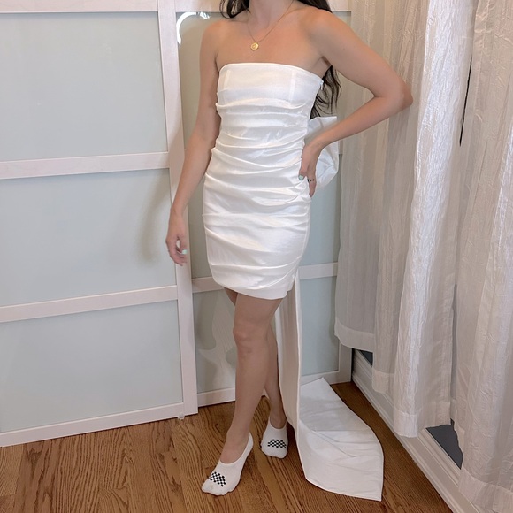 Bow Train Mini Dress - Picture 2 of 3